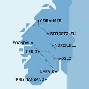 Routenkarte-zwei grosse Fjorde